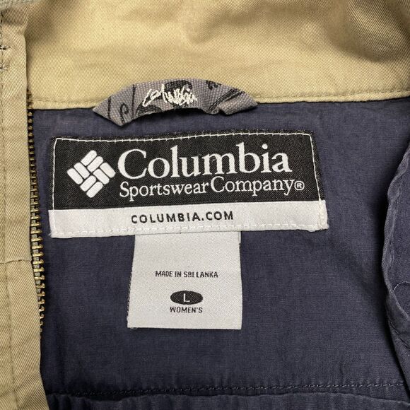 Columbia Jacket Womens Large Tan Lined Long Sleeve Mock Neck Full Zip Front - Picture 5 of 16